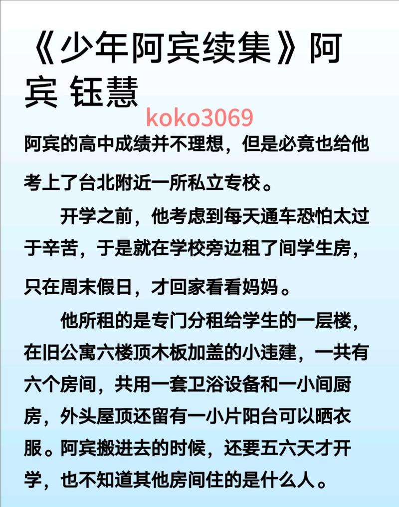 少年阿宾在线全文阅读 - 完整版无删减小说免费在线阅读